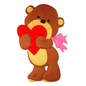 Molde no.448 oso de fieltro abrazando corazon               -MO0447