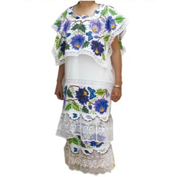 Molde huipil no.h26 huipil terno rosas y mariposas          -MO1444