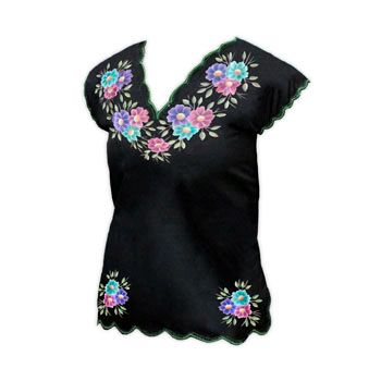Molde huipil h-45 blusa florecitas brillantes               -MO2215