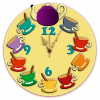 Molde # 1871 reloj hora del te                              -MO2261