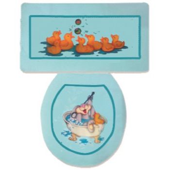 Molde # 1878  juego de baã‘o conejo y patos                 -MO2268