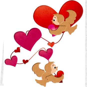 Molde #1911 golondrinas corazon                             -MO3073