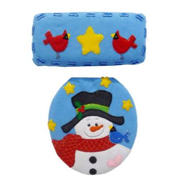 Molde n-606 juego de bano muneco de nieve con cardenal      -MO4016