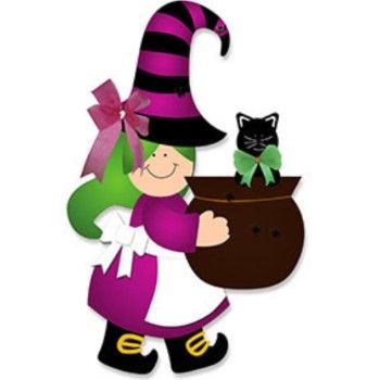 Molde w-1895 estandarte bruja con caldero                   -MW2102