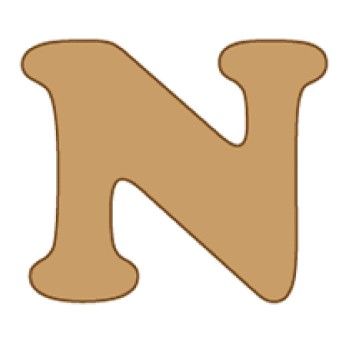 Letra n cooper mini 4 x 6 cms.-NC