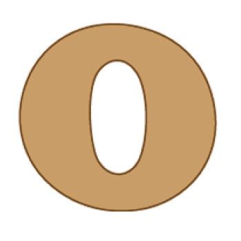 Letra o cooper mini 4 x 6 cms.-OC