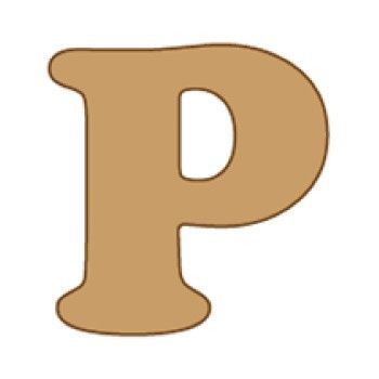 Letra p cooper mini 4 x 6 cms.-PC