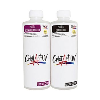Cristal uv: resina polimerizada y endurecedor 2 pasos 250 ml-PI0660