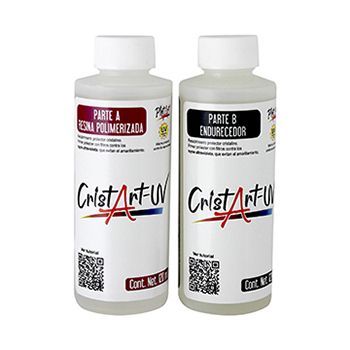 Cristal uv: resina polimerizada y endurecedor 2 pasos 120 ml-PI0661