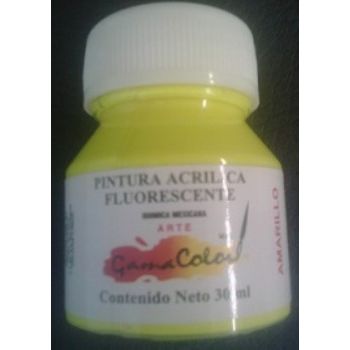 Pintura fluorescente  gama color  amarillo 30 ml-PI4046
