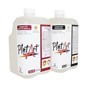 Cristal uv resina polimerizada y endurecedor 2 pasos 1000 ml-PI7099