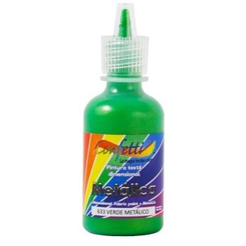 Pintura confetti dimensional 633 verde metálico 30 ml-PI7205