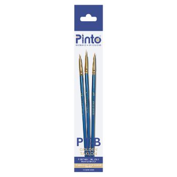 Ptb set pincel pinto taklon para detalle 3 p. dorado-PI7222