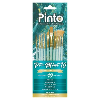 Pt-mint-10 set de pincel taklon 10 p. dorado-PI7224
