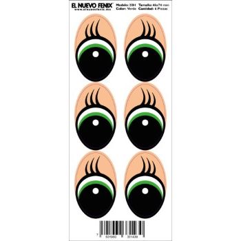 Planilla 28-h ojo verde 6 pzas. nacional 46 x 74 mm-PL0253