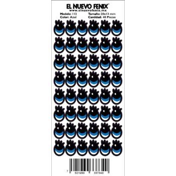 Planilla 112 ojo azul 48 pzas. nacional 20 x 13 mm-PL0279
