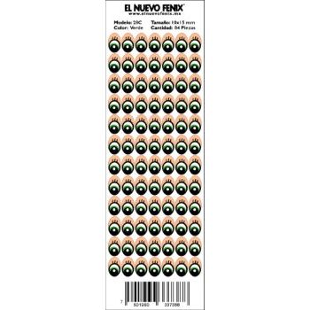 Planilla 28-c ojo verde  84 pzas. nacional 10 x 15 mm-PL0281
