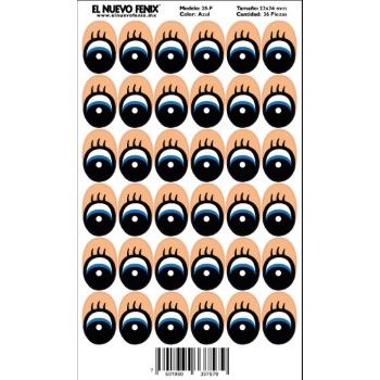 Planilla 28-f ojo azul 36 pzas. nacional 23 x 36 mm-PL0287