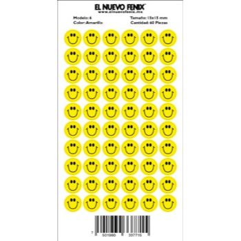 Planilla 6 cara feliz amarilla 60 pzas. nacional 15 x 15 mm-PL0291