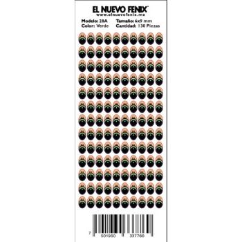 Planilla 28-a ojo verde 130 pzas. nacional 6 x 9 mm-PL0296