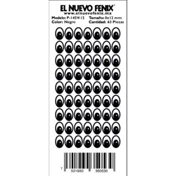 Planilla 145n-12 mm ojo negro 63 pzas. nacional 8 x 12 mm-PL0305