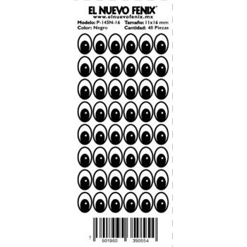 Planilla 145n-16 mm ojo negro 48 pzas. nacional 11 x 16 mm-PL0307
