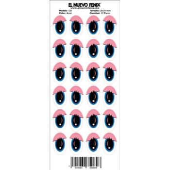 Planilla 120 ojo azul 12 pares. nacional 23 x 36 mm-PL0312