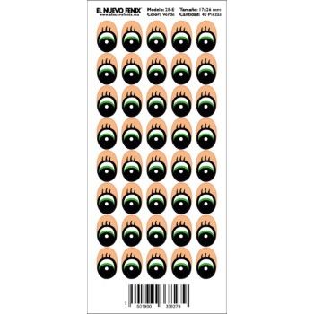 Planilla 28-e ojo verde 40 pzas. nacional 17 x 26 mm-PL0314