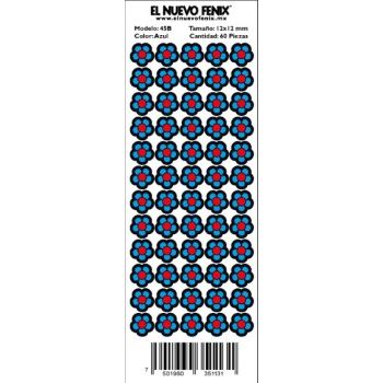 Planilla 45-b flor azul 60 pzas. nacional 12 x 12 mm-PL0316