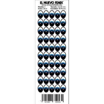 Planilla 2 ojo azul 50 pzas. nacional 12 x 18 mm-PL0327