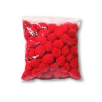 Pom pom 19 mm rojo 100 pzas.-PO0002