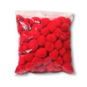 Pom pom 25 mm rojo 100 pzas.-PO0024