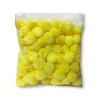Pom pom 25 mm amarillo canario 100 pzas.-PO0026