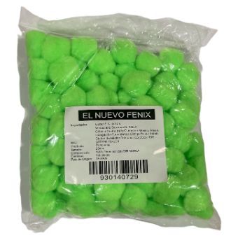 Pom pom 25 mm verde neon 100 pzas.-PO0032