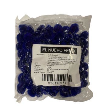 Pom pom 13 mm azul rey 100 pzas.-PO0061