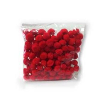 Pom pom 13 mm rojo 100 pzas.-PO0069