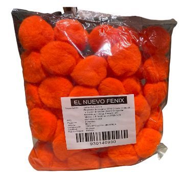 Pom pom 38 mm naranja 50 pzas.-PO0144