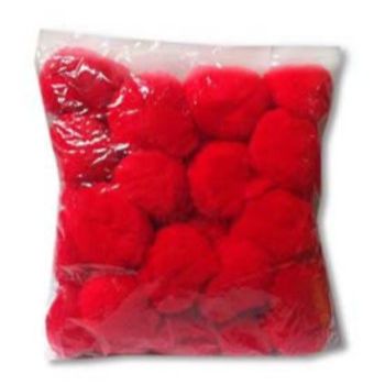 Pom pom 50 mm rojo 30 pzas.-PO0157