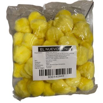 Pom pom 50 mm amarillo canario 30 pzas.-PO0160
