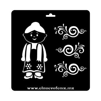 Estencil mestiza  polypap 9.5 x 29.5 cms-ST0420
