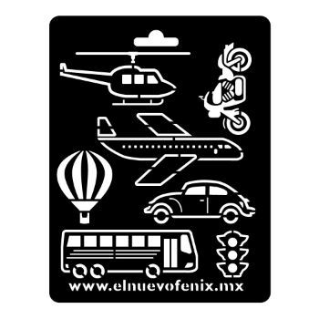 Estencil  transportes polypap 31 x 20 cms-ST0424