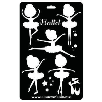Estencil  bailarinas polypap 31 x 20 cms-ST0426