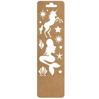 Estencil  mini sirena papel kraft 5.13 x 18.8 cms-ST0433