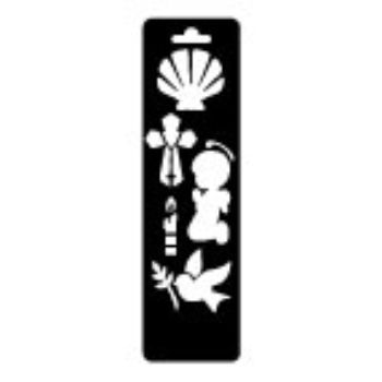 Estencil  mini 1ra comunion  papel kraft 5.13 x 18.8 cms-ST0553