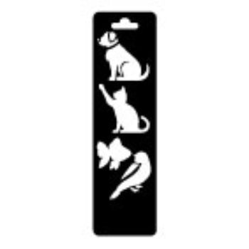 Estencil  mini mascotas  papel kraft 5.13 x 18.8 cms-ST0557