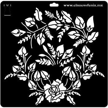 Estencil botones de rosas 30 x 30 cms-ST3025