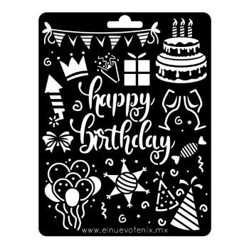 Estencil happy birthday 22 x 30-ST3045