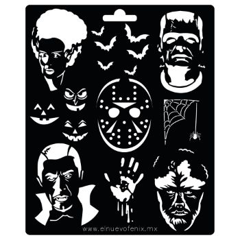 Estencil monstruos terror 28x23-ST3060