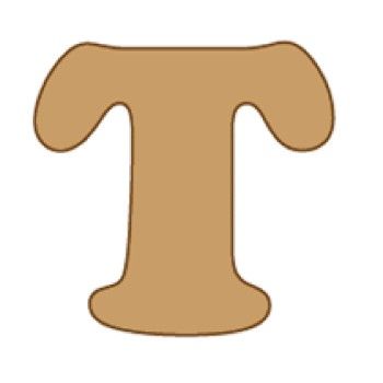 Letra t cooper mini 4 x 6 cms.-TC