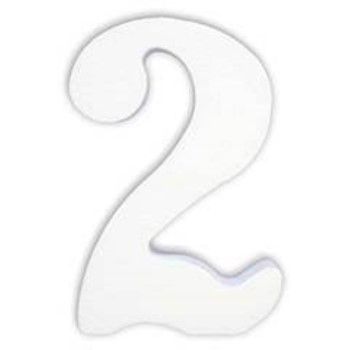 Numero 2 en unicel arial bold 24 cms-UN0102